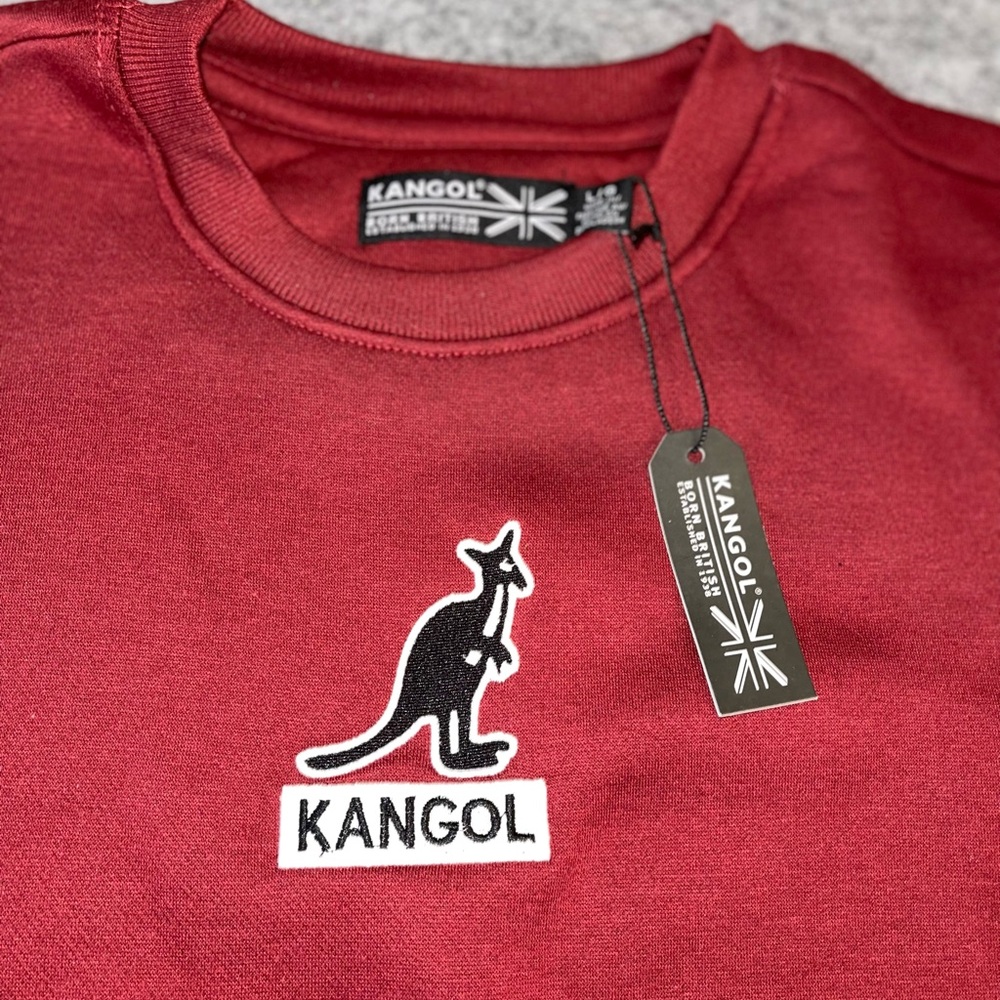 Kangol Red Crewneck Sweater with Ribbed Cuffs - Picture 2 of 8